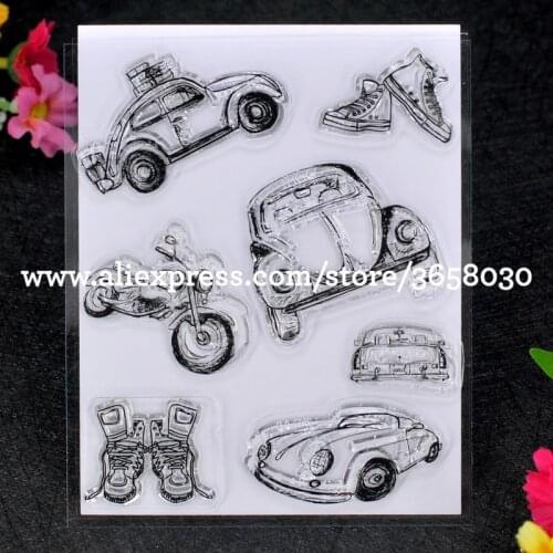 Cute Motorcycle Car Scrapbook DIY photo cards account rubber stamp clear stamp transparent stamp 11x13cm 8052707