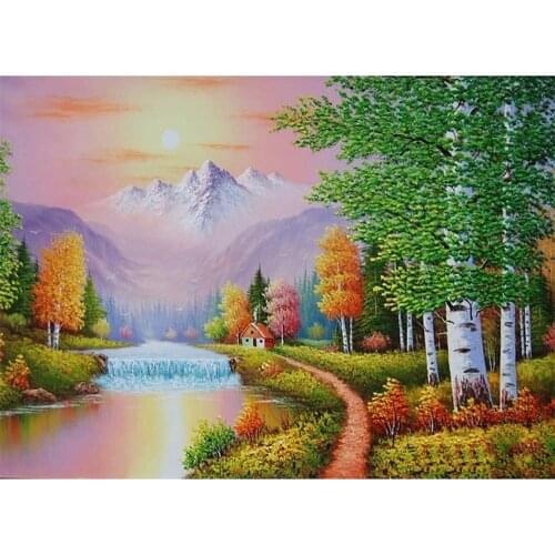 Nature Pre-Printed 11CT Cross Stitch Set Embroidery DMC Threads Sewing Hobby Handiwork Needlework Sales Counted Adults