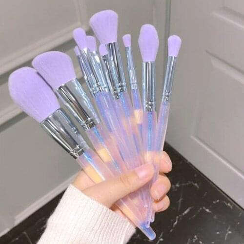 10pcs Natural Hair Travel Makeup Brushes Set Bag Powder Eye Shadow Blush Base Make Up Beauty Cosmetic Tools Maquiagem