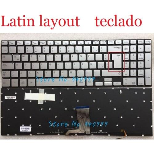 NEW SP/LA teclado For Samsung 770Z5E NP770Z5E NP880Z5E Latin/Spanish Keyboard silver Backlit