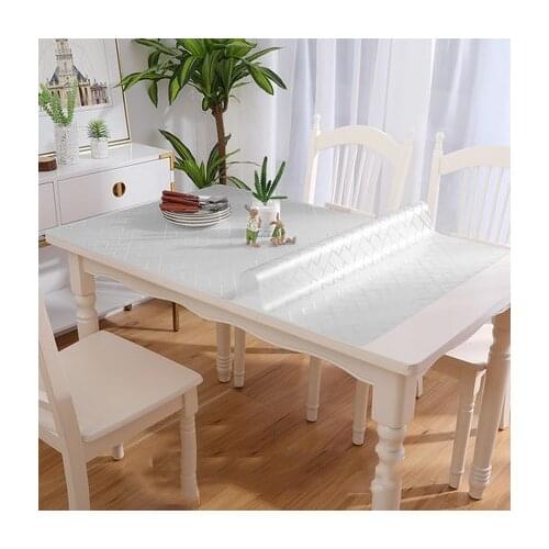 New Arrive White Checkered Translucent PVC Table Cloth Plastic Tablecloths Table Mats Coffee Mat Free Shipping