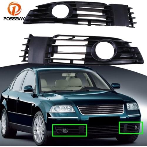 POSSBAY Left/Right Car Front Bumper Grille Fog Light Lower Grill Cover for VW Passat B5.5 Sedan/Variant 2001 2002 2003 2004 2005