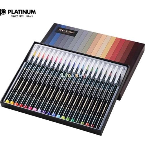 PLATINUM CF-88 Soft Brush Color Beautiful Pen, 20 Color Box Set, Using PBT Fiber Soft Hair,Full of Elasticity and Full Ink