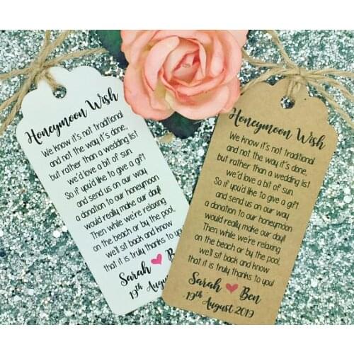 Custom Wishing Well poem wedding thank you Gift Tags welcome Guest favors Labels birthday booking Cards