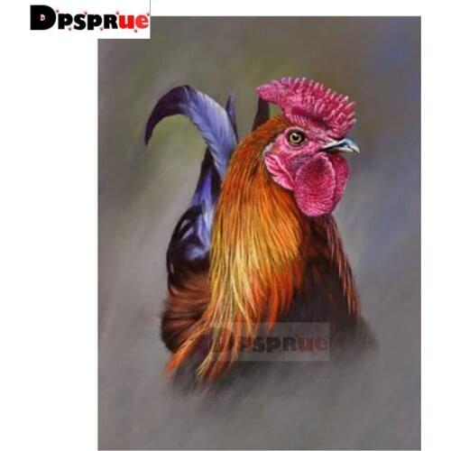 Dpsprue Full Square/Round Diamond Painting Cross Stitch Diamond 3D Embroidery Cock DIY 5D Moasic Home Decor Gift D19