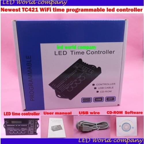 Newest TC421 WiFi time programmable led controller rgb aquarium lighting timer DC12~24V input, 5 channels,max 5*4A RGB Controler