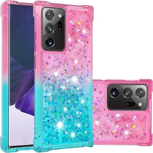 Phone Case For Samsung Galaxy Note 20 Ultra Glitter Quicksand Liquid Case For Samsung Note20 Soft Silicone TPU Cover Note 20