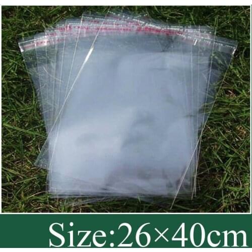 Transparent Poly Bag in size 26 X 40cm with self adhesive seal for Retail or Wholesale with Free Shipping 200pcs/lot
