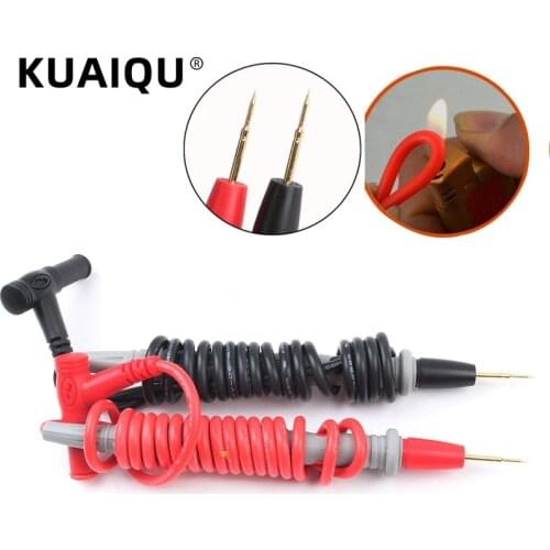 KUAIQU 1 Pair High Quality Test Probe Leads Pin Digital Oscilloscope Multimeter Test Leads Max 1000V 20A Needle Tip