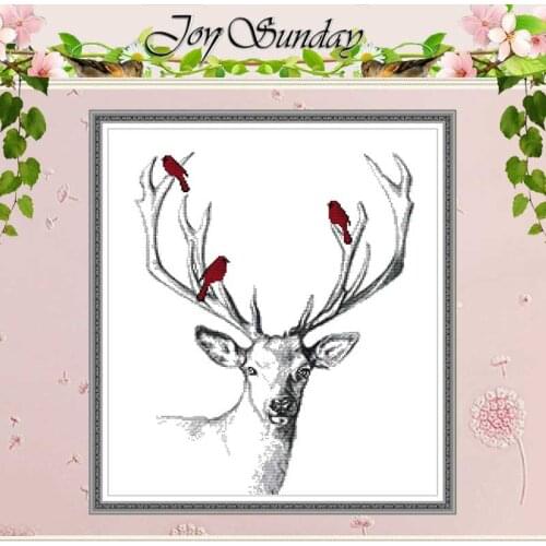 Deer Animals Patterns Counted 11CT 14CT Cross Stitch Set DIY Wholesale Chinese Cross-stitch Kit Embroidery Needlework Home Decor