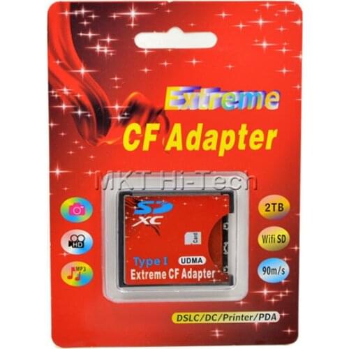 High Quality SD to CF Adapter SDHC SDXC to Standard 3.3mm Compact Flash Type I Card Converter UDMA for Windows Retail Package