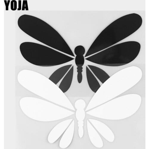 YOJA 14.6×9.2CM Vinyl Decal Handsome Dragonflies Pattern Cartoon Animals Car Stickers Black/Silver 19C-0253