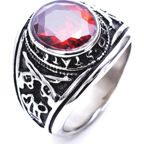 Titanium Steel Jewelry Ring American Soldier Redstone Ring Casting Ring