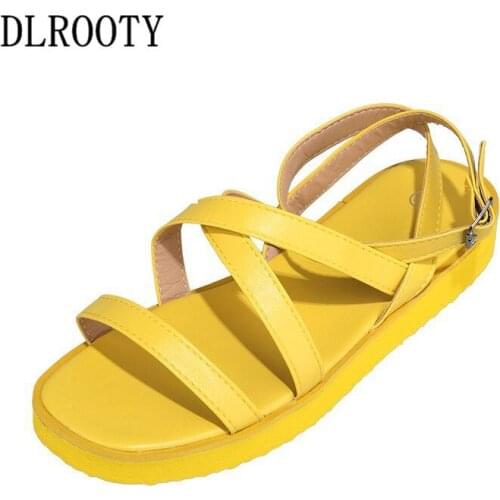 Women Sandals Flip Flops New Summer Fashion Rome Buckle Strap Breathable Non-slip Flat Shoes Woman Slides Solid Casual Female