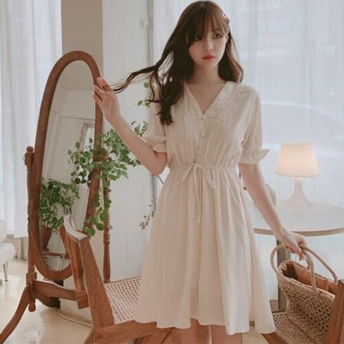 Plus size Lace up Summer Dress Fashion Boho Party Chiffon Female Vintage Casual white Short Sleeve Women Retro Red Robe Vestido