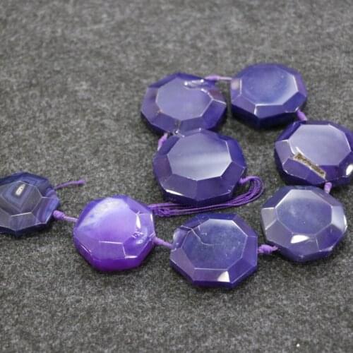1 Strand Large Druzy Faceted Stone Slab Beads Purple Connector,Top Drilled Raw Graduated Slice Pendants