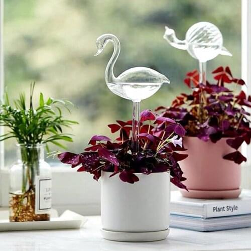 1pc Automatic Watering Globe Plant Flower Water Bulbs Animal Shape Glass Home Decor