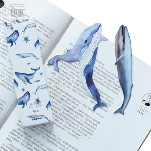 10packs/lot Kawaii Whale Fish Paper Bookmark For Books Gift Stationery Book Markers School Supplies Stationery