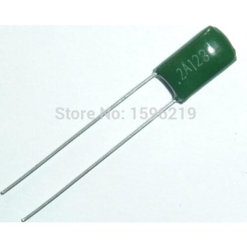 100pcs Mylar Film Capacitor 100V 2A123J 0.012uF 12nF 2A123 5% Polyester Film capacitor