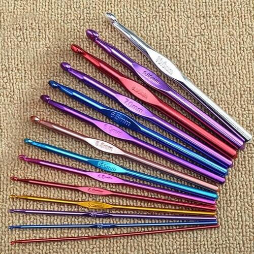 2-10mm Aluminum Crochet Knitting Needles Sewing Needles for Hand Crafts Bag Sweater Metal Hook Weave Crochet Needles Accessories