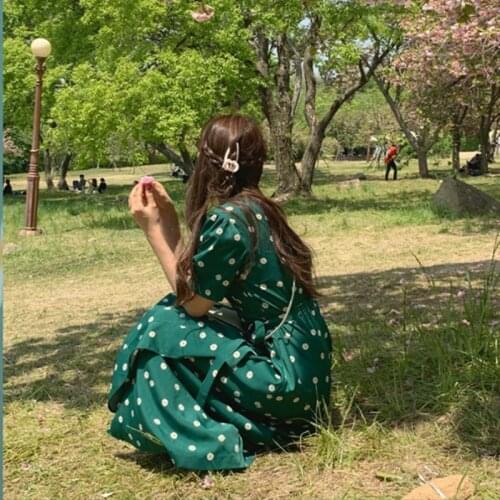 2020 Women Summer V Neck Floral Wraped Chiffon Dress Sashes Slim Waist One Slice Lacing-Up Midi Dresses