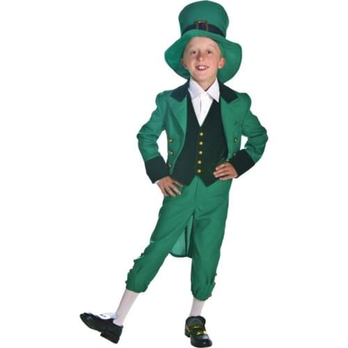 2021 Lucky Charms Leprechaun Irish St Patricks Day Costume New Year Elf Dress Up Halloween Costume for Kids