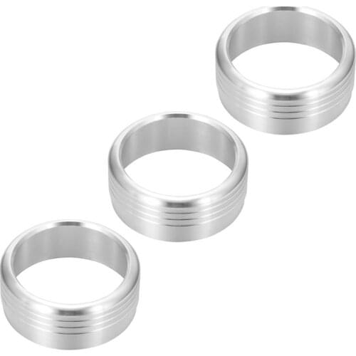 3pcs Red Anodized Aluminum AC Climate Control Knob Ring Covers