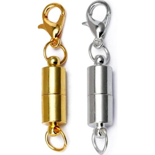 5pcs/lot Gold/Silver Color Strong Magnetic Clasp Bracelet Connectors Lobster Clasp for DIY Bracelets Link Jewelry Findings