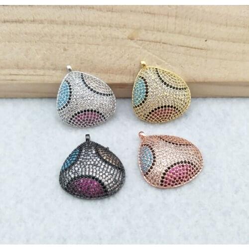 5 Pieces Tiny CZ Charm Pendant Handcrafted CZ zircon Stone pave crystal Pendant,Jewelry Finding DIY necklace For women PD807