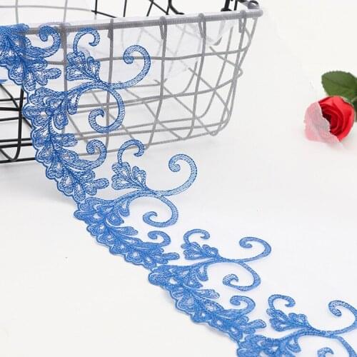 5Yards/ Lot 20cm Wide Blue Line Lace Fabric Decoration Garment Accessories Trim