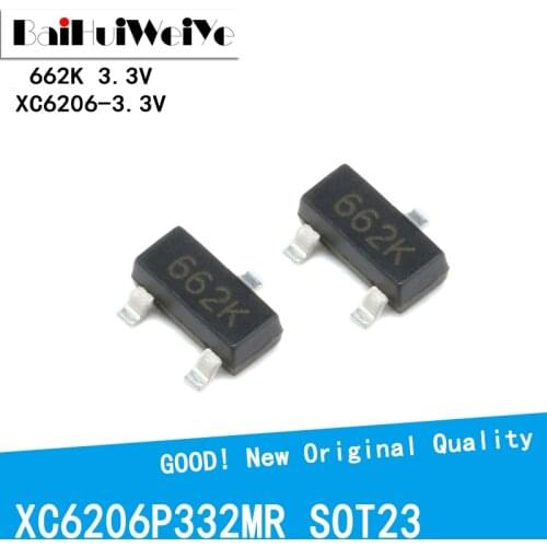 50PCS/LOT XC6206P332MR 662K 3.3V XC6206-3.3V SOT23 SOT-23 SMD Positive Fixed LDO Voltage New Original