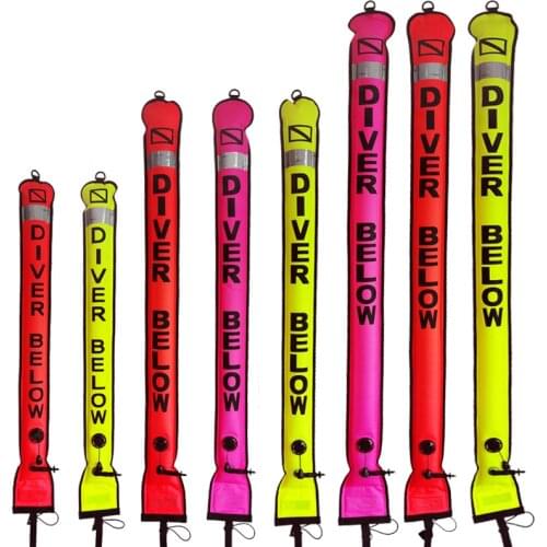 DIVING SMB 1.2m 1.5m 1.8m Buoy Colorful Visibility Safety Inflatable Scuba Diving SMB Surface Signal Marker Buoy Accessory