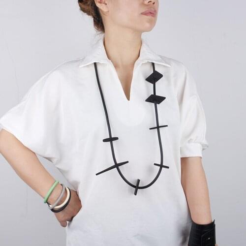 YD&YDBZ Geometric Foam Long Necklaces For Women Strange Thick Link Rubber Rope Nomination Necklace 2021 Costume Jewelry Choker