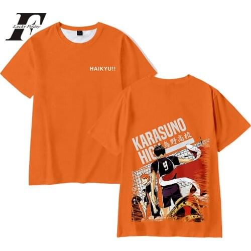 Printed Men Women O-neck Oversized T-shirt Short Sleeve Streatwear Summer Tops Tees Clothes High Street Anime Haikyuu 3D Kpop