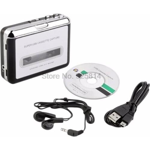 100pcs/lot cassette player USB Cassette to MP3 Converter Capture Audio Music Player music on tape to Computer Laptop Mac OS