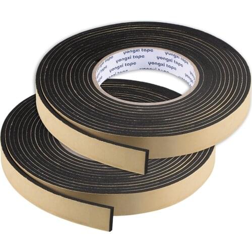Uxcell 2pcs Sealing Foam Tape 30mmx5mmx2m Self Adhesive Weather Strip for Window Door Furniture Cabinets