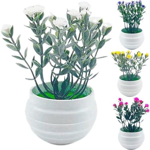 Mini Artificial Plants Bonsai Small Simulated Tree Pot Plants Fake Flowers Office Table Potted Ornaments Home Garden Decor