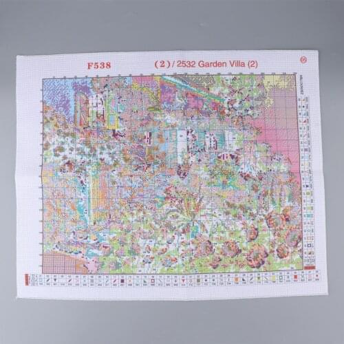 Cross Stitch Kit For Beginners Stamped Garden Cottage Pattern Needlepoint