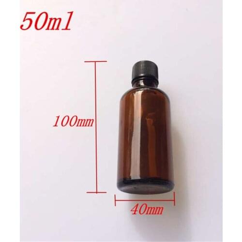 10 pcs 40x100 mm Brown Glass Essential Oil Bottles Jars With Black Plastic Screw Cap DIY 50 ml Empty Liquid Bottles