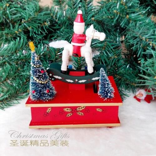 2020 Christmas Decorations Wooden Music Rocking Horse Kids Gifts Holiday Gifts Room Accessories Decor Toy
