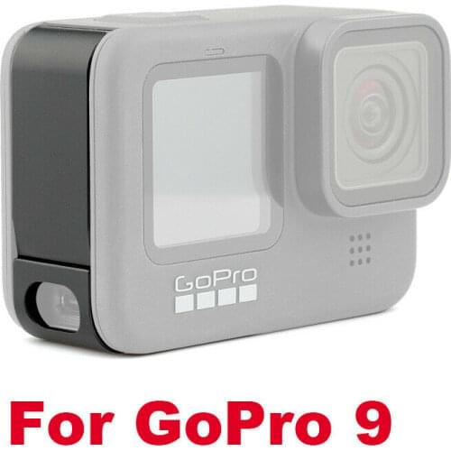 Sport Camera Battery Side Cover Metal for GoPro Hero 9 Black Removable Battery Door Lid Type-C Charging Case Port