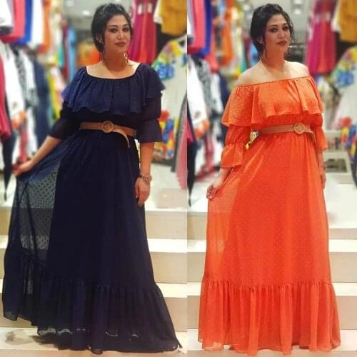 Sexy Dresses Women Off Shoulder Long Dress Casual Loose Solid Plus Size Sundress 2021 Summer High Waist Robe Evening Gowns