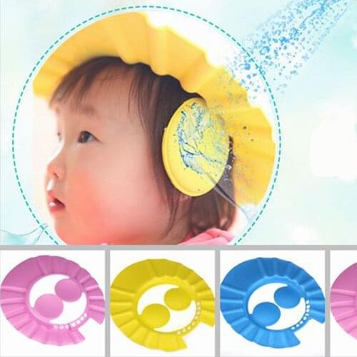 Soft Baby Children Shampoo Bath Shower Cap Shampooing For Kids Head To Baby Shower Hat Child Bathing Cap Bath Visor Adjustable