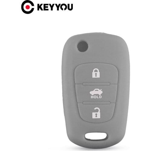 KEYYOU For Kia K2 K3 K5 RIO Ceed Cerato Sportage SOUL For Hyundai Verna i20 i30 3BTN Silicone Flip Car Key Cover Case