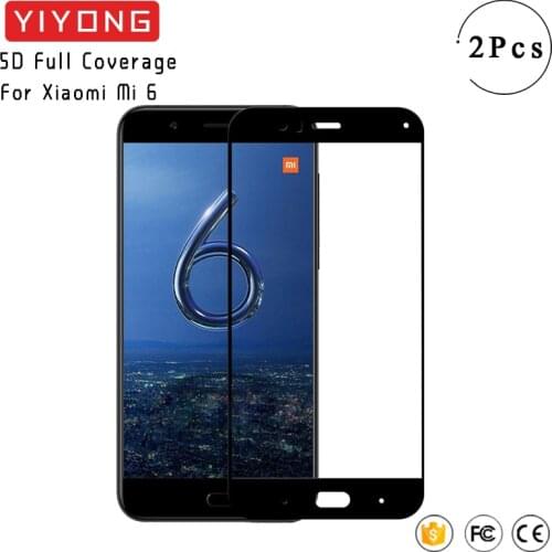 YIYONG 9D Glue Full Cover Glass For Xiaomi Mi 6 Mi6X Tempered Glass Xiomi Mi 6 Pro Screen Protector For Xiaomi Mi6 Mi 6X Glass