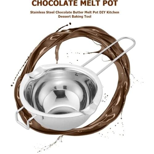 Stainless Steel Chocolate Butter Melt Ting Bowl Long Grip Handle Heating Pot DIY Kitchen Pastry Cooking Dessert Baking Tools