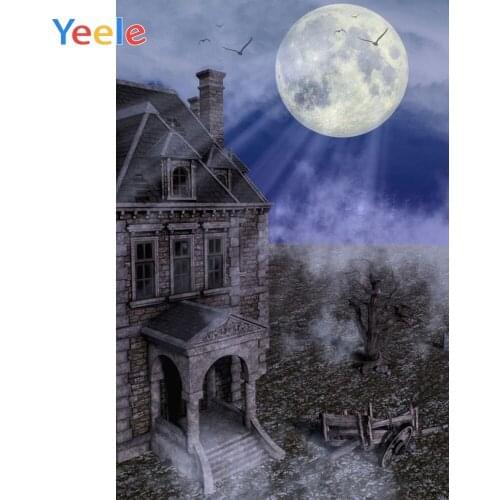 Yeele Halloween Backdrop Old House Ghost Tombstone Moon Candy Tomb Baby Custom Vinyl Photography Background For Photo Studio