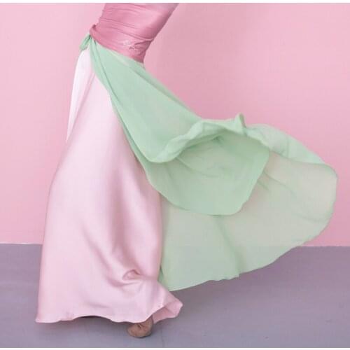 Chinese Dance Costume Women Splice Classical Dance Skirt Fairy Folk Dancewear Lyrical Dance Outfit Festival Clothing JL3386