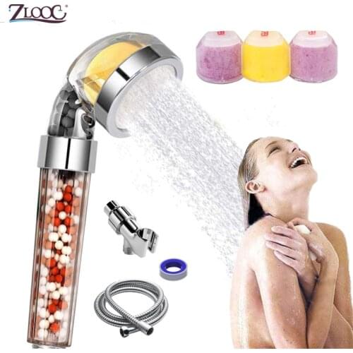 Zloog New Aroma Filter Shower Head Vitamin/Lemon/Lavender/Rose/Jasmine Fragrance Saving Water High Pressure Bathroom Shower Set