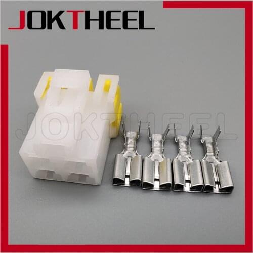 1/5/10/20set 4 pin way 6.3mm female white auto electrical connector Blower resistance air conditioning resistance plug 7123-6040